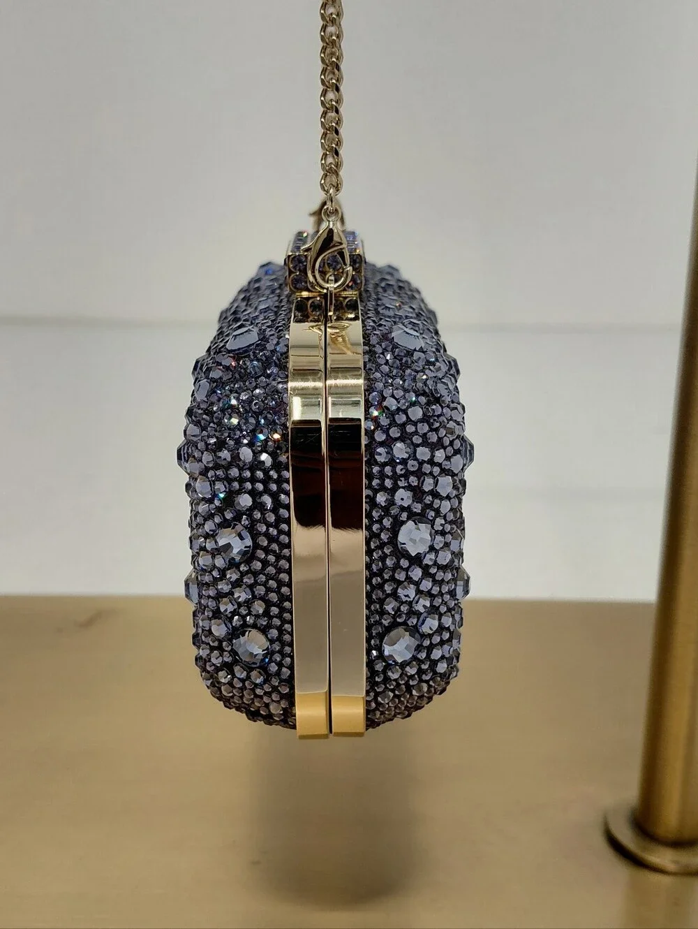 Jimmy Choo Women's Purple Crystal-Embellished Minaudière Clutch Bag